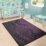 Purple Snakeskin Print Area Rug
