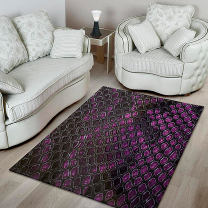 Purple Snakeskin Print Area Rug