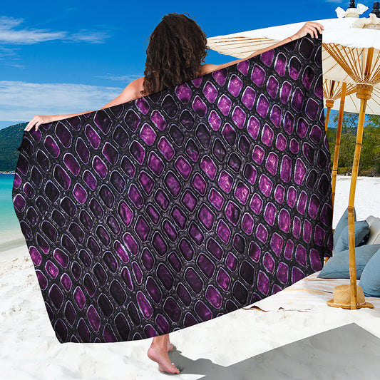 Purple Snakeskin Print Beach Sarong Wrap