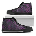 Purple Snakeskin Print Black High Top Sneakers