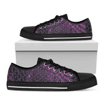 Purple Snakeskin Print Black Low Top Shoes