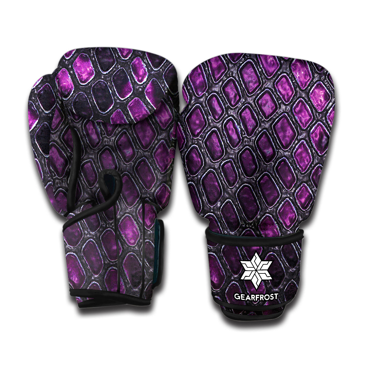 Purple Snakeskin Print Boxing Gloves