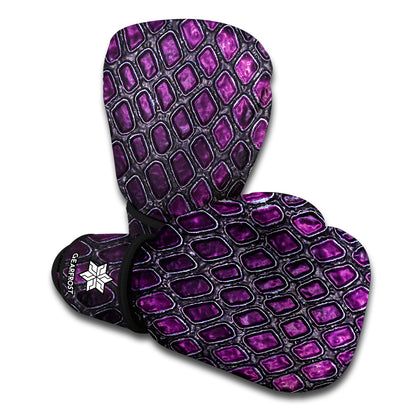 Purple Snakeskin Print Boxing Gloves