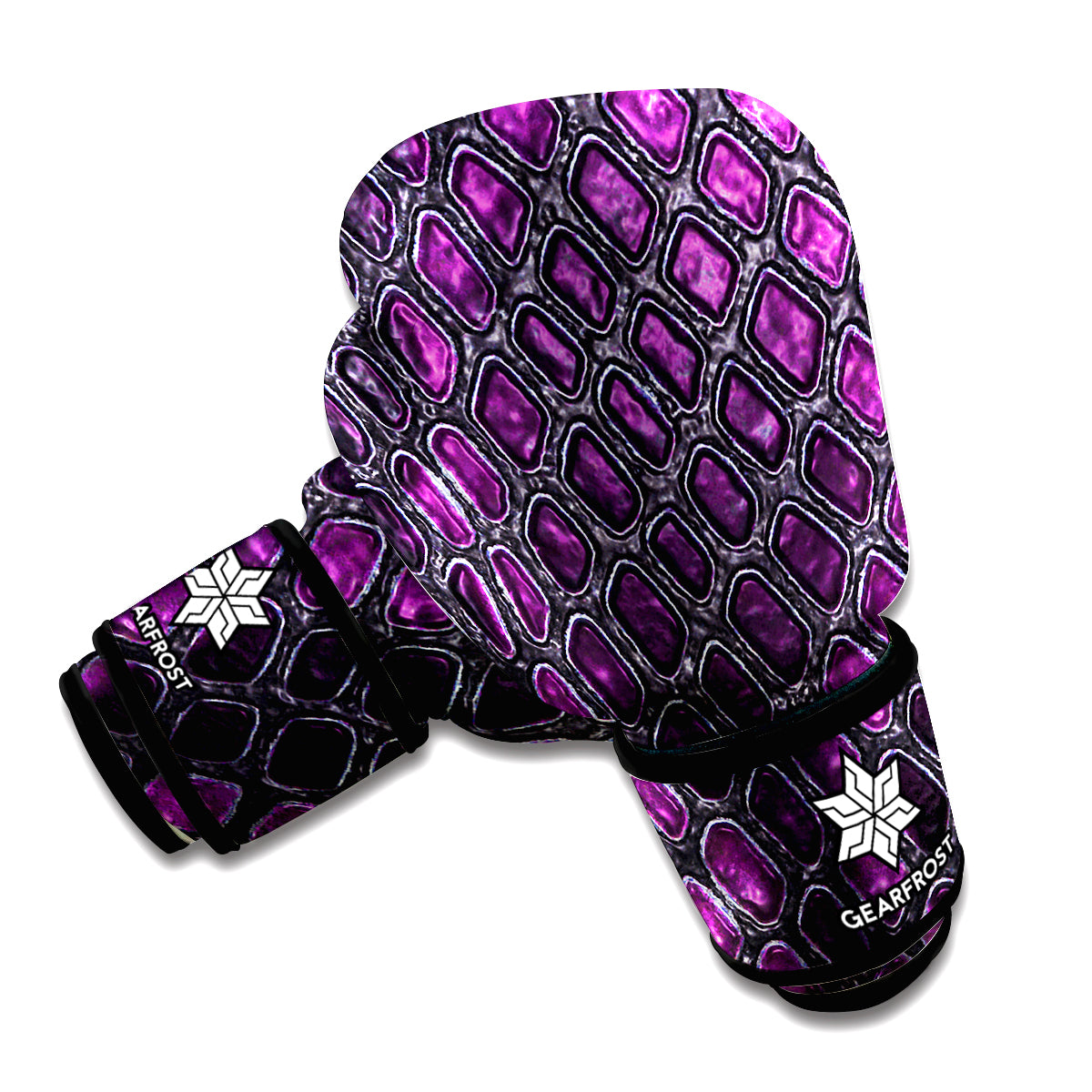 Purple Snakeskin Print Boxing Gloves