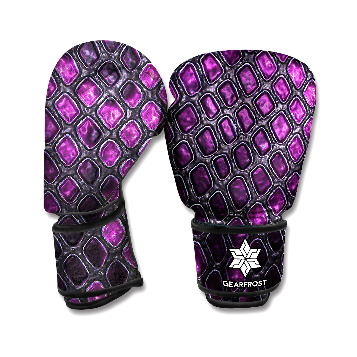 Purple Snakeskin Print Boxing Gloves
