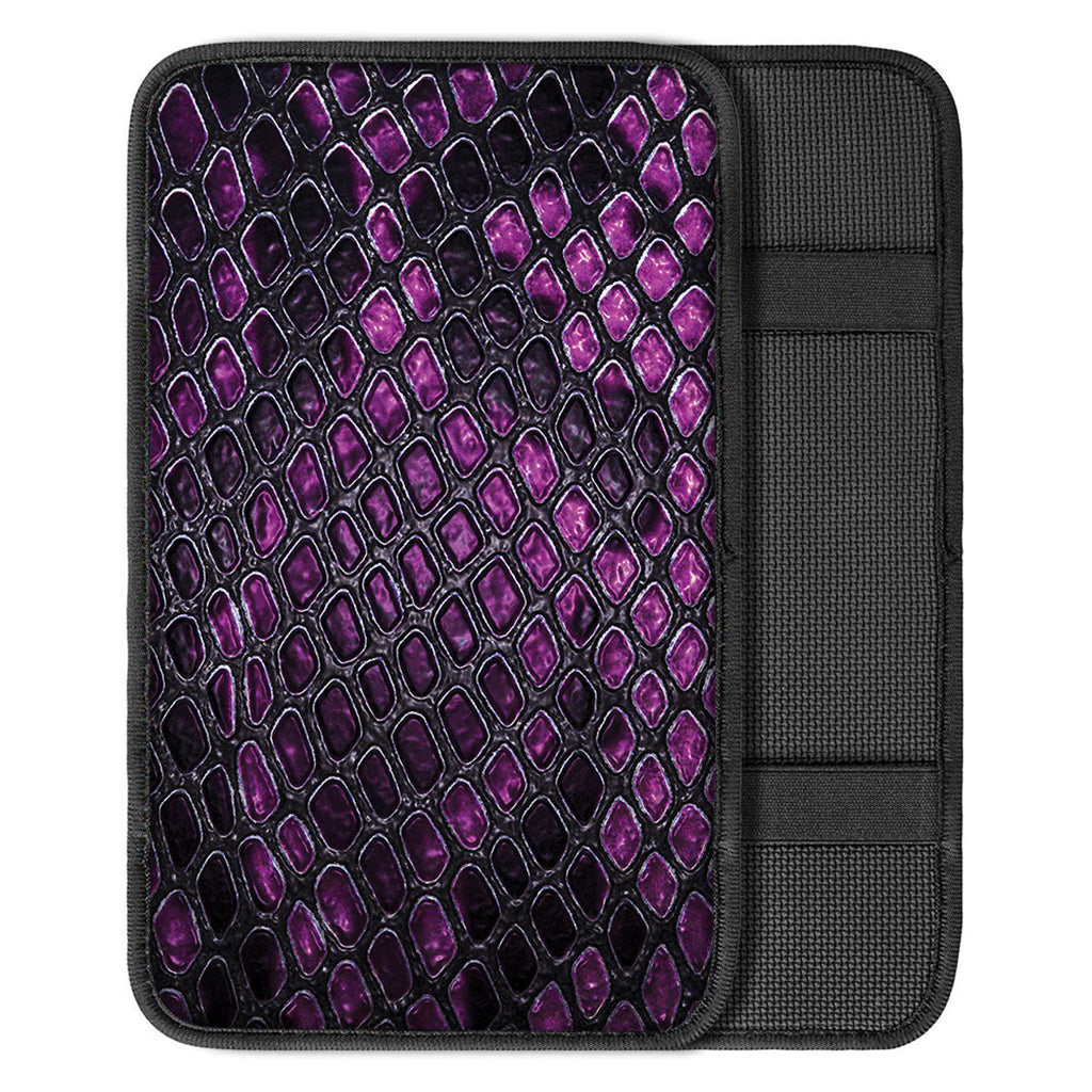 Purple Snakeskin Print Car Center Console Cover