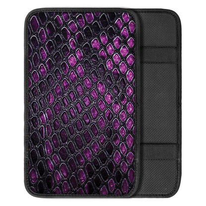 Purple Snakeskin Print Car Center Console Cover