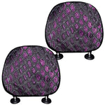 Purple Snakeskin Print Car Headrest Covers