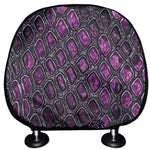 Purple Snakeskin Print Car Headrest Covers