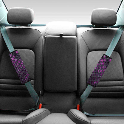 Purple Snakeskin Print Car Seat Belt Covers