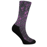 Purple Snakeskin Print Crew Socks