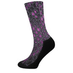 Purple Snakeskin Print Crew Socks