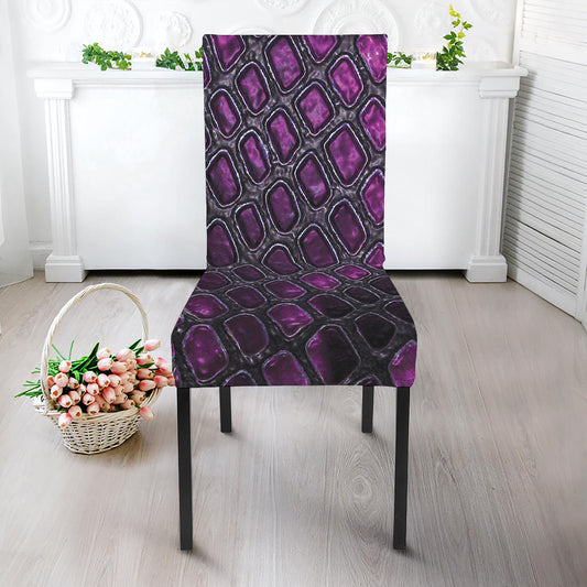 Purple Snakeskin Print Dining Chair Slipcover