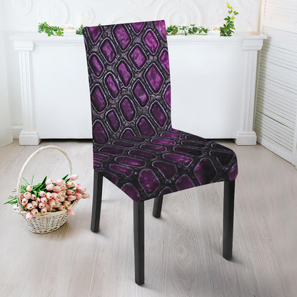 Purple Snakeskin Print Dining Chair Slipcover