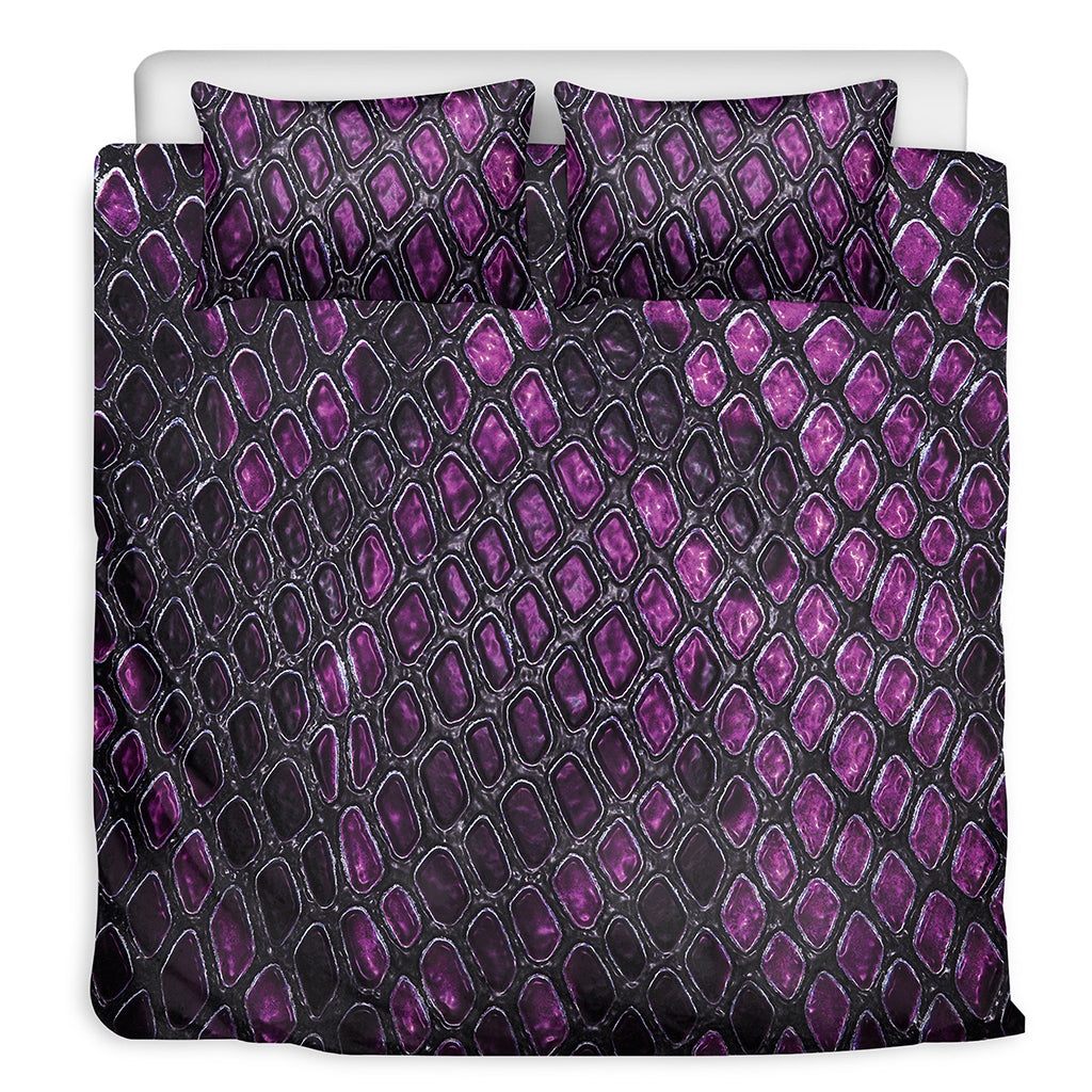 Purple Snakeskin Print Duvet Cover Bedding Set