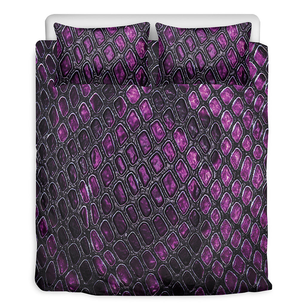 Purple Snakeskin Print Duvet Cover Bedding Set