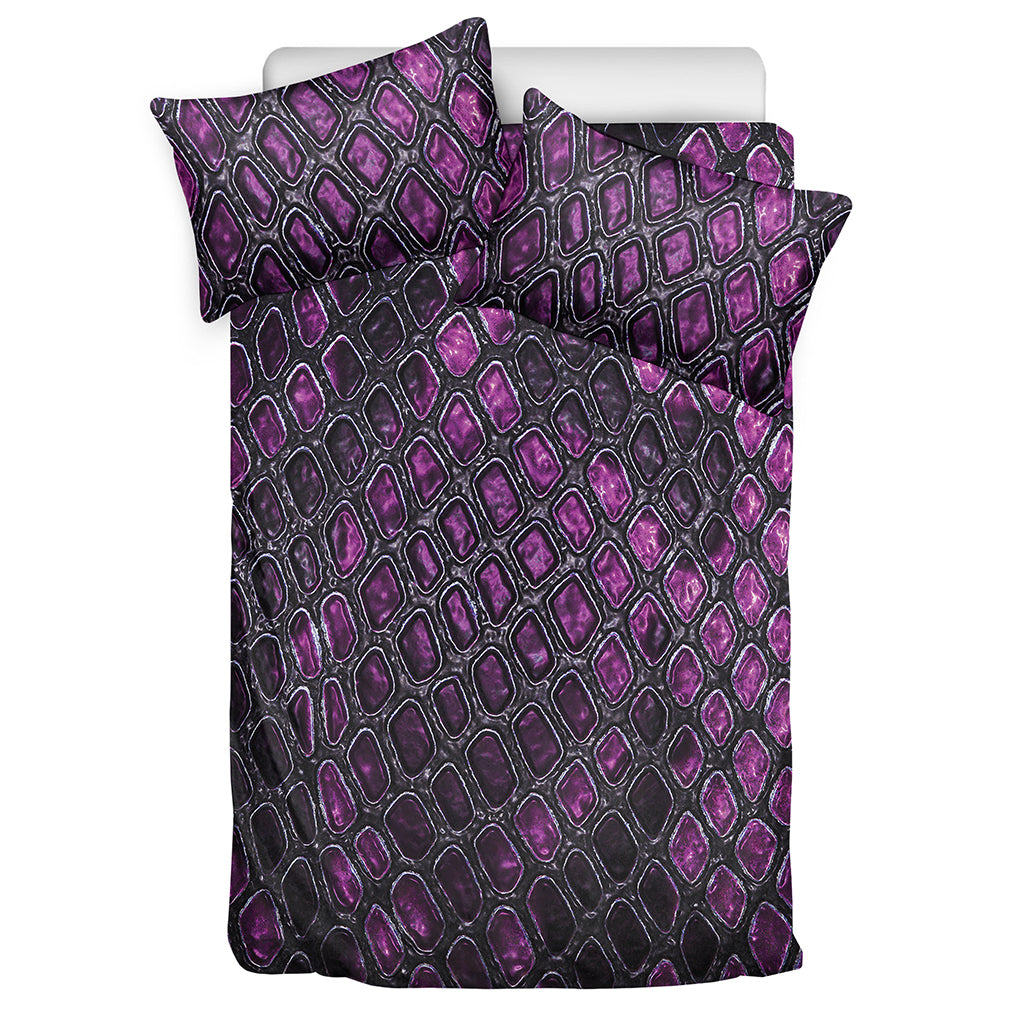 Purple Snakeskin Print Duvet Cover Bedding Set