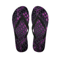 Purple Snakeskin Print Flip Flops