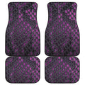 Purple Snakeskin Print Front and Back Car Floor Mats