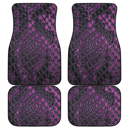 Purple Snakeskin Print Front and Back Car Floor Mats