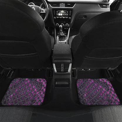 Purple Snakeskin Print Front and Back Car Floor Mats
