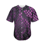 Purple Snakeskin Print Men's Baseball Jersey