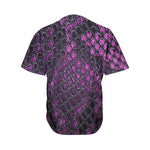 Purple Snakeskin Print Men's Baseball Jersey