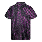 Purple Snakeskin Print Men's Short Sleeve Shirt