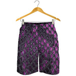 Purple Snakeskin Print Men's Shorts