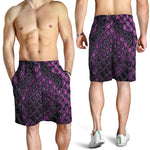 Purple Snakeskin Print Men's Shorts