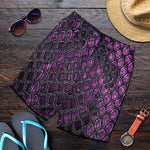 Purple Snakeskin Print Men's Shorts