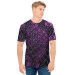 Purple Snakeskin Print Men's T-Shirt