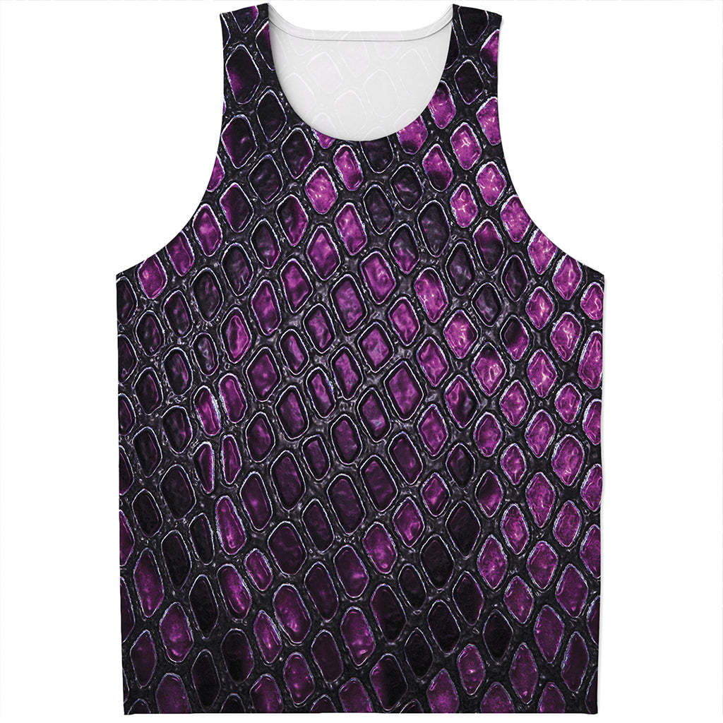 Purple Snakeskin Print Men's Tank Top