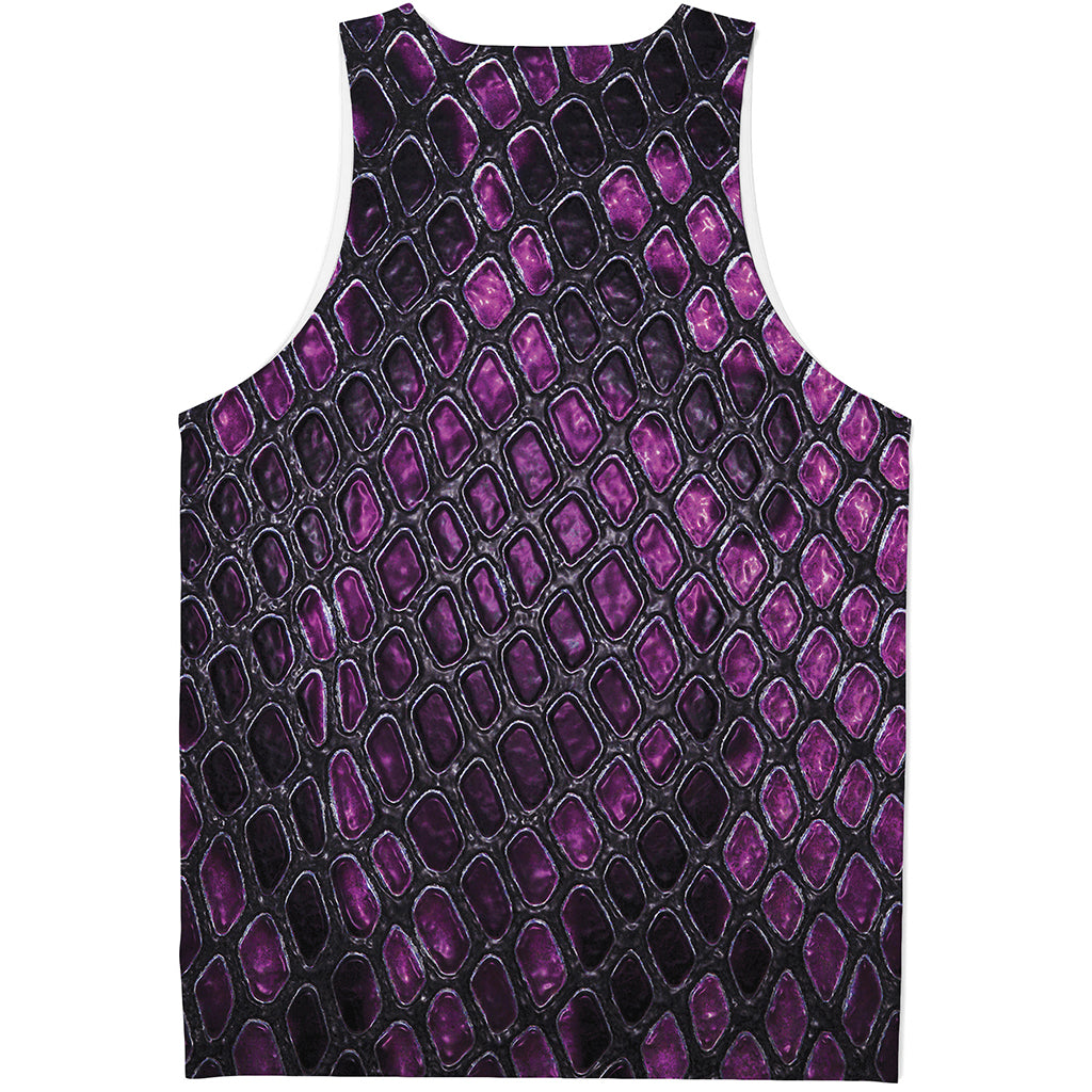 Purple Snakeskin Print Men's Tank Top