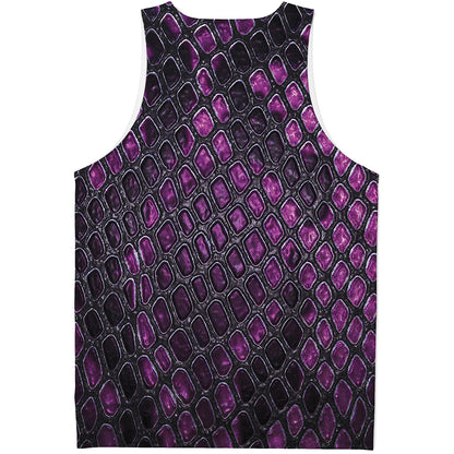 Purple Snakeskin Print Men's Tank Top