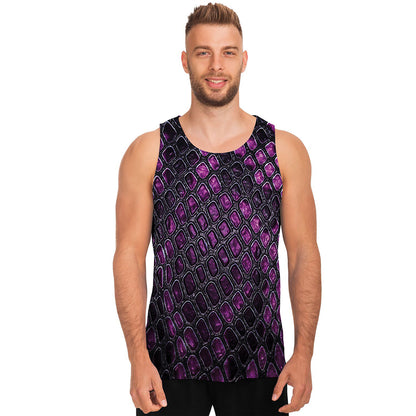 Purple Snakeskin Print Men's Tank Top