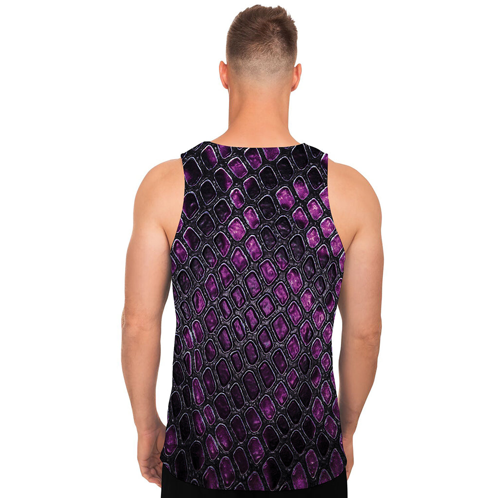 Purple Snakeskin Print Men's Tank Top