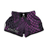 Purple Snakeskin Print Muay Thai Boxing Shorts