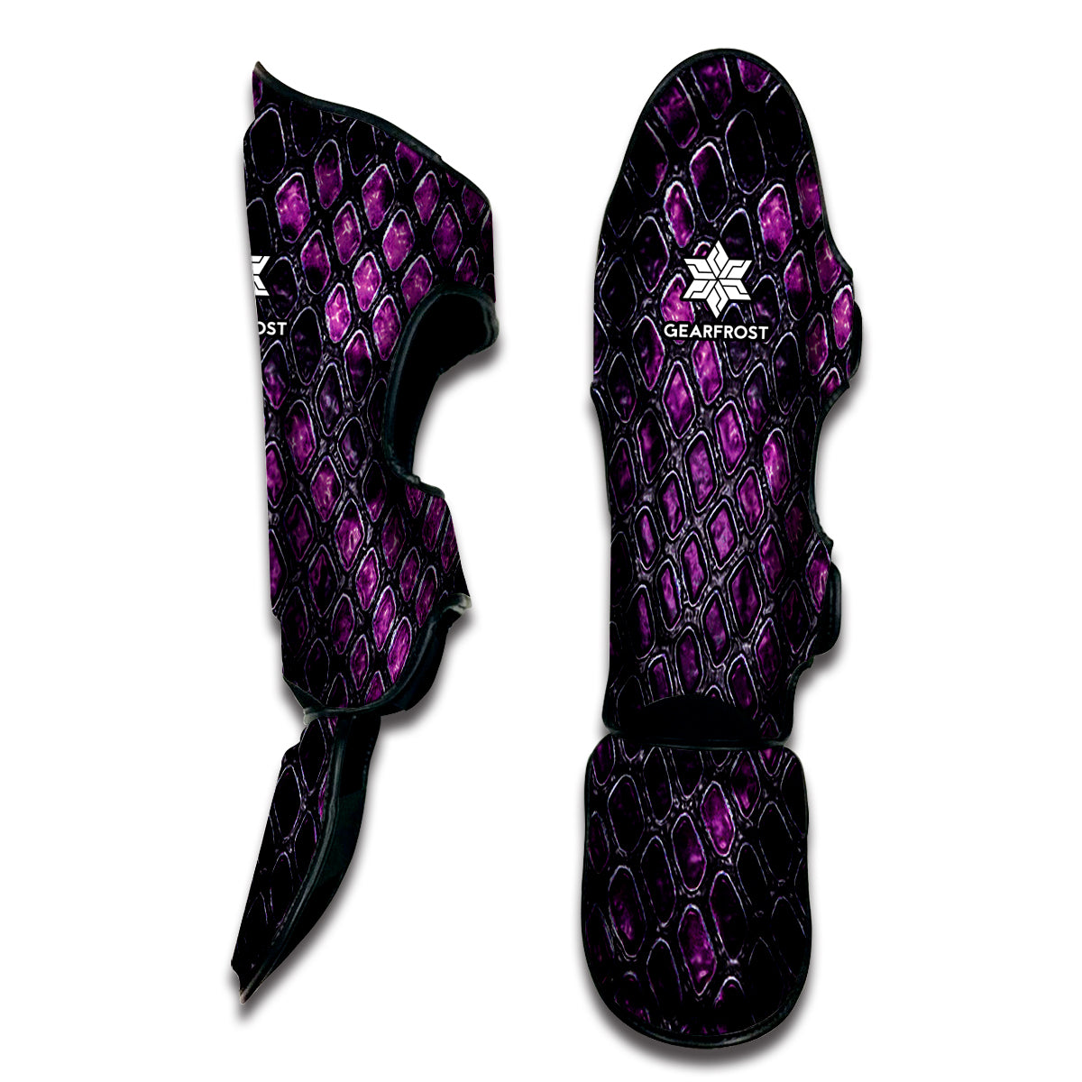 Purple Snakeskin Print Muay Thai Shin Guard