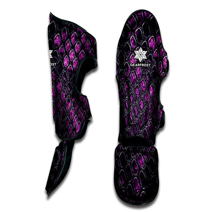 Purple Snakeskin Print Muay Thai Shin Guard
