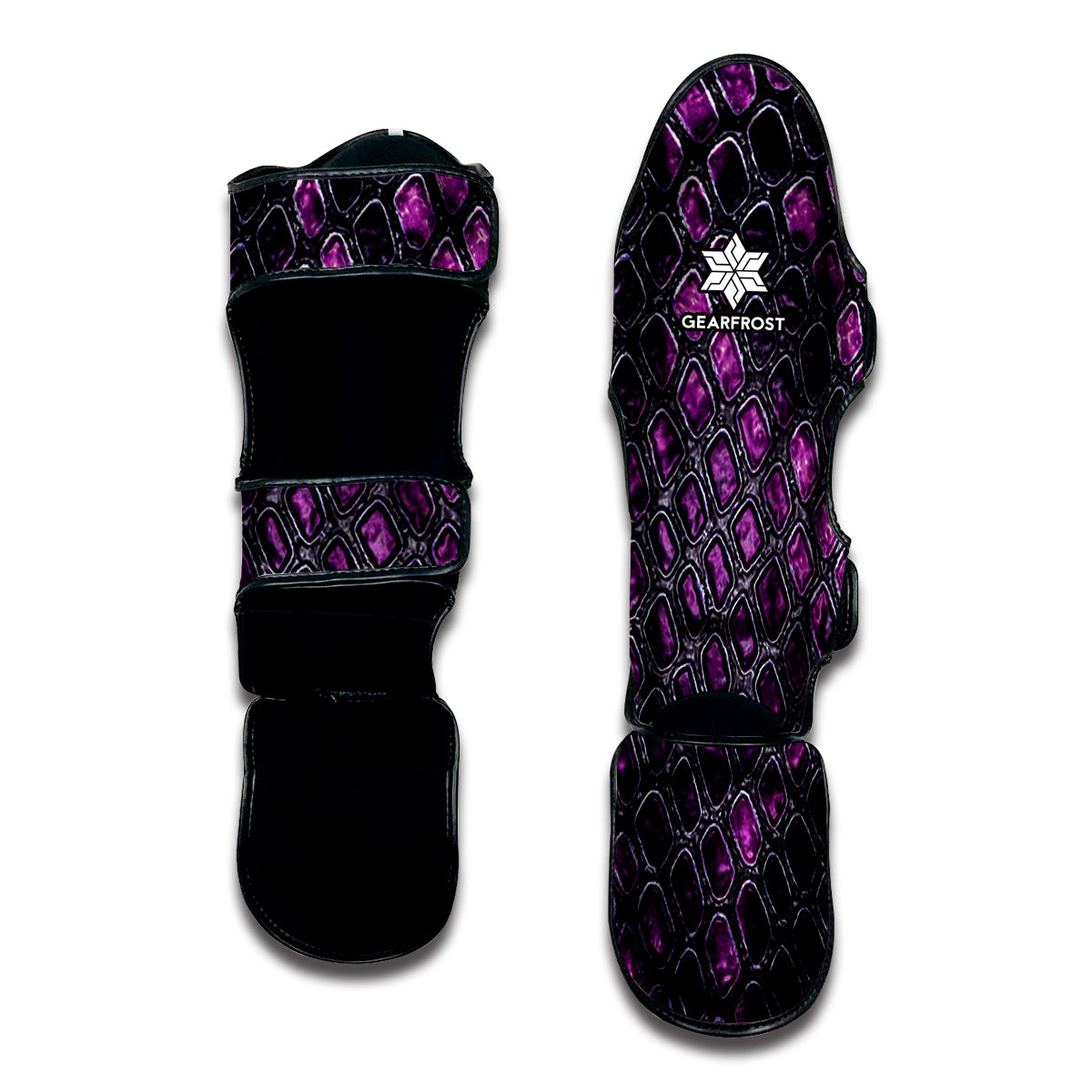 Purple Snakeskin Print Muay Thai Shin Guard