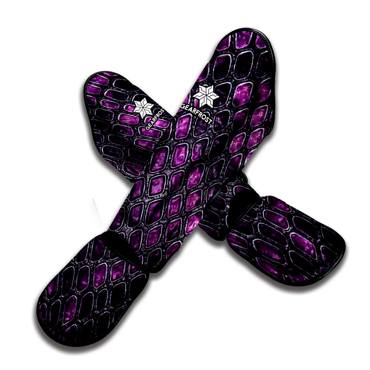 Purple Snakeskin Print Muay Thai Shin Guard