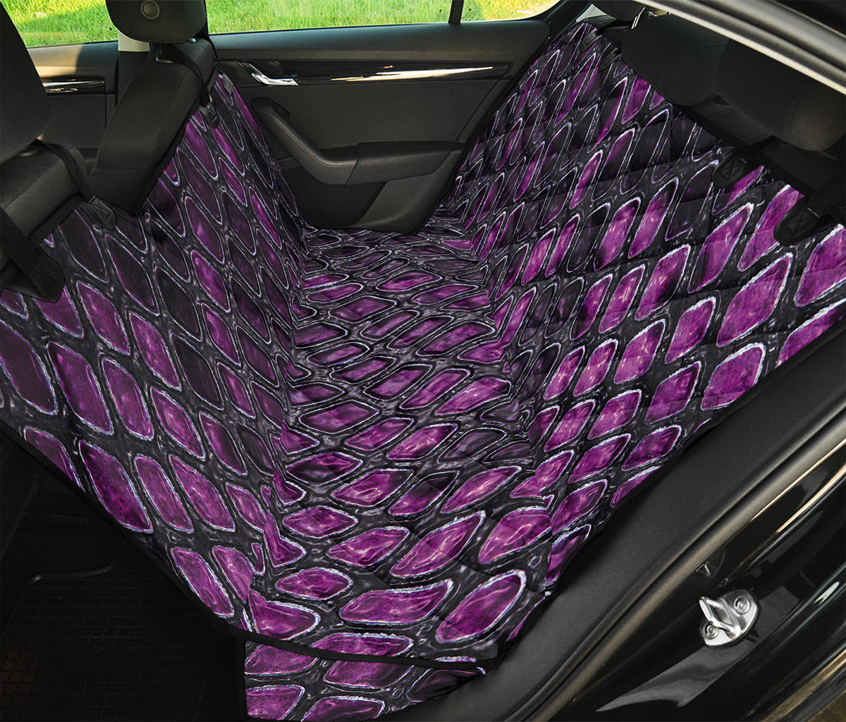 Purple Snakeskin Print Pet Car Back Seat Cover
