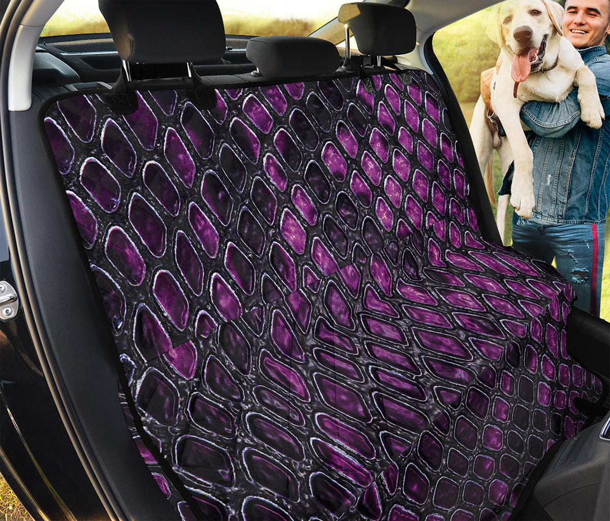 Purple Snakeskin Print Pet Car Back Seat Cover