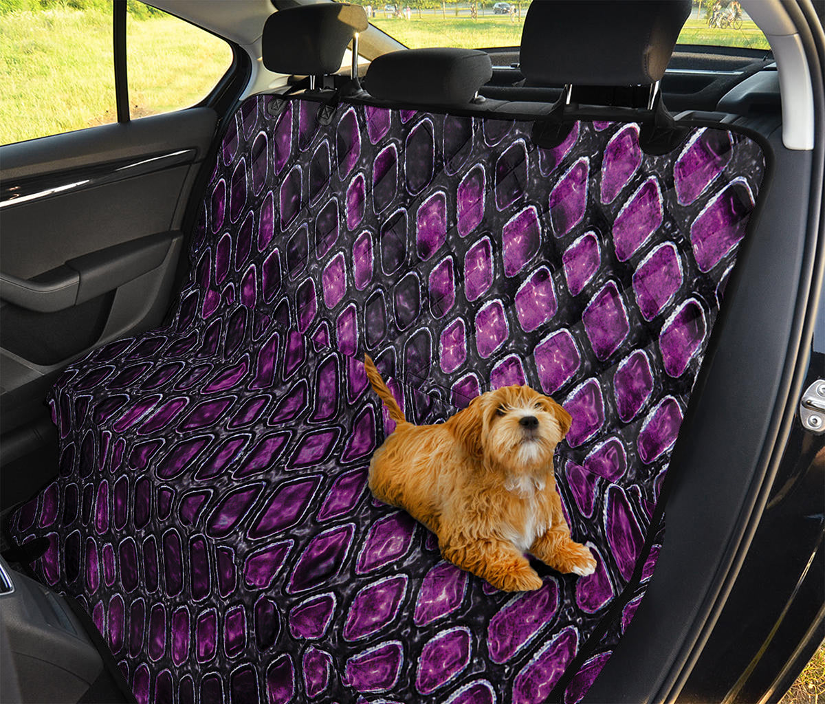 Purple Snakeskin Print Pet Car Back Seat Cover