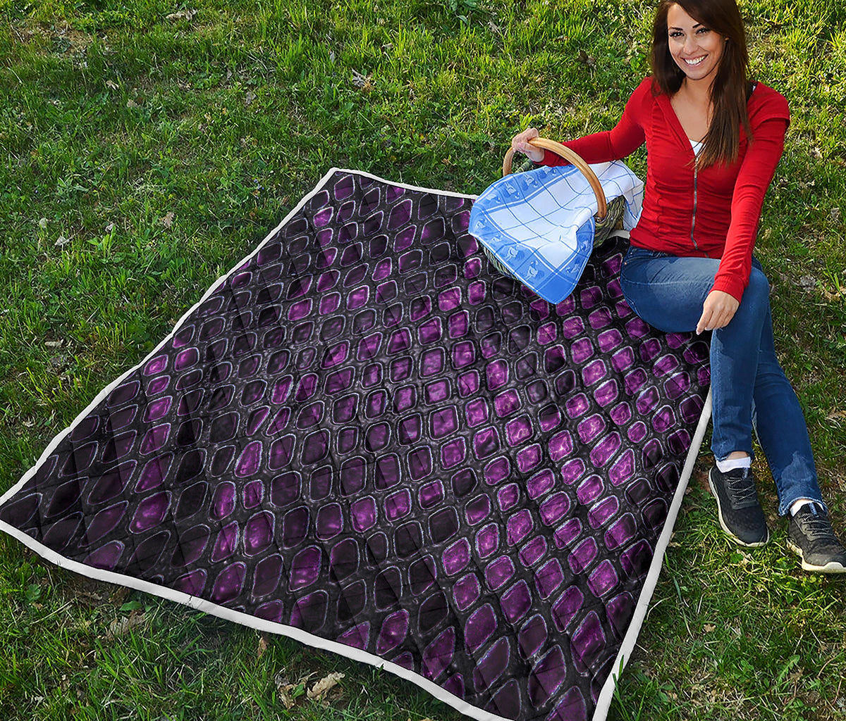 Purple Snakeskin Print Quilt