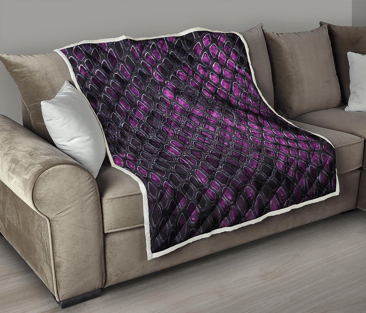 Purple Snakeskin Print Quilt