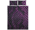 Purple Snakeskin Print Quilt Bed Set