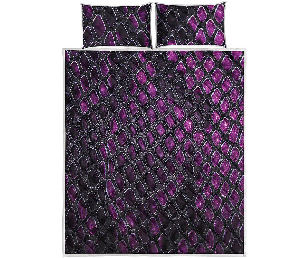 Purple Snakeskin Print Quilt Bed Set