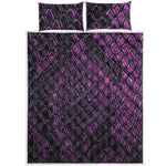 Purple Snakeskin Print Quilt Bed Set